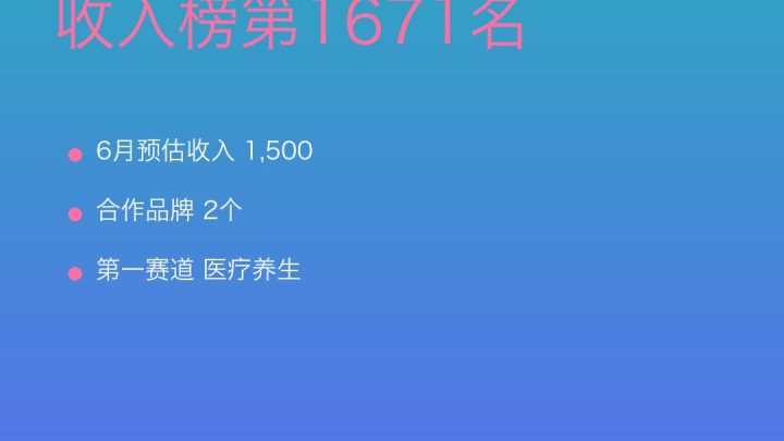 小红书MCN收入榜第1671名：佛山泽枫文化传媒有限公司（季一mcn）的医疗养生商业化画像